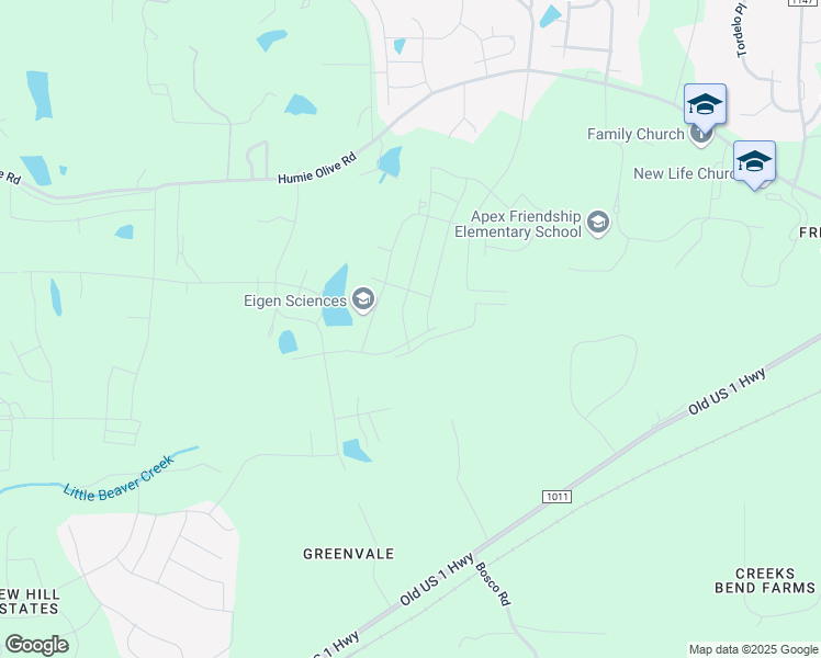 map of restaurants, bars, coffee shops, grocery stores, and more near 3200 Olive Farm Road in Apex