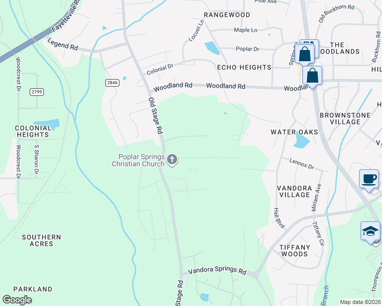 map of restaurants, bars, coffee shops, grocery stores, and more near 607 Academy Street in Raleigh