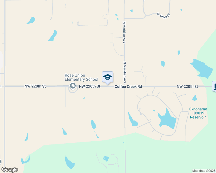 map of restaurants, bars, coffee shops, grocery stores, and more near 5100 Coffee Creek Road in Edmond