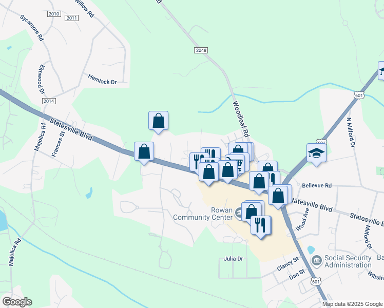 map of restaurants, bars, coffee shops, grocery stores, and more near 430 Holly Avenue in Salisbury