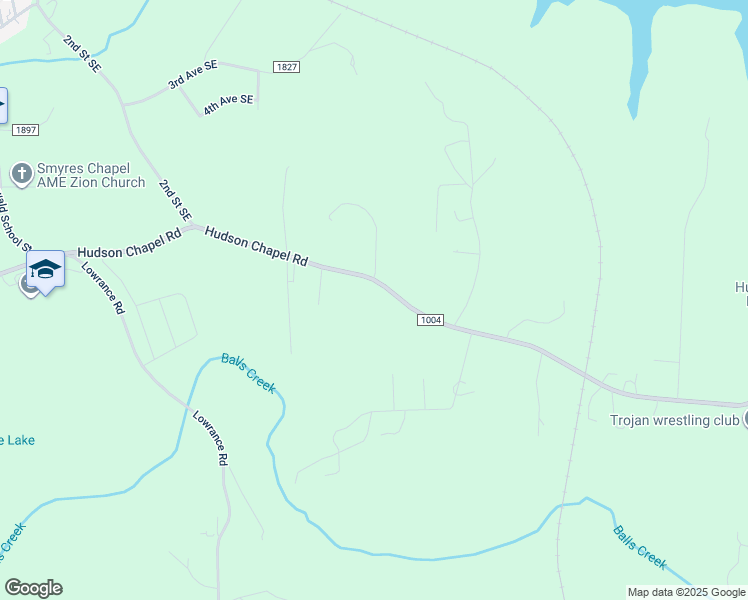 map of restaurants, bars, coffee shops, grocery stores, and more near 5899 Hudson Chapel Road in Catawba