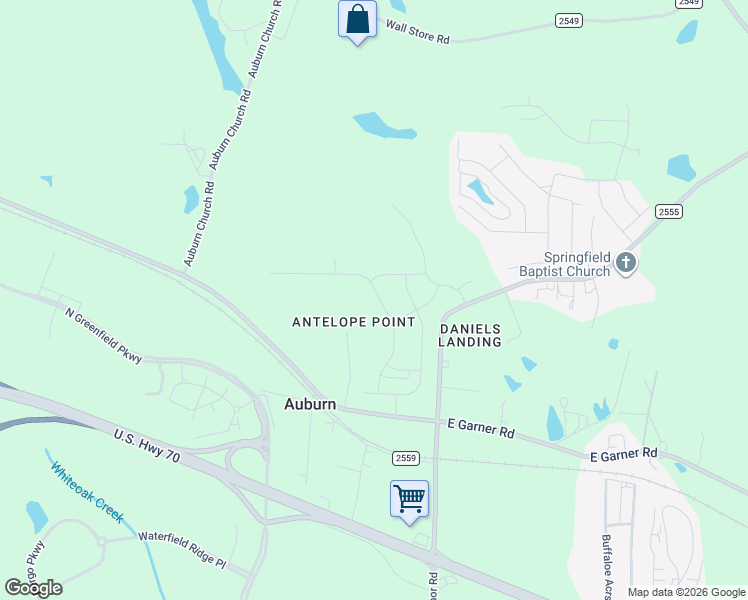 map of restaurants, bars, coffee shops, grocery stores, and more near 2101 East Garner Road in Raleigh