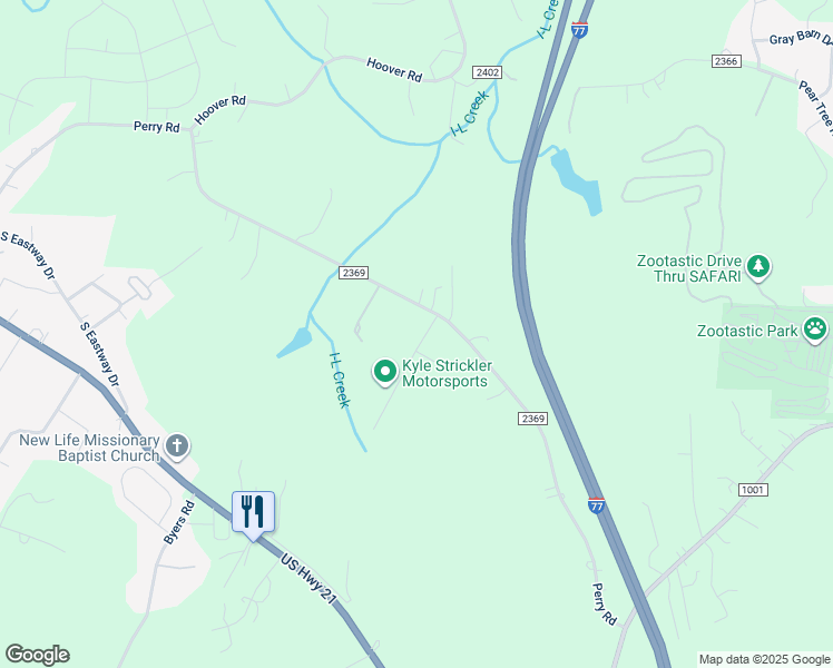 map of restaurants, bars, coffee shops, grocery stores, and more near 114 Levo Drive in Troutman