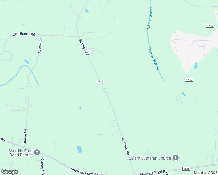 map of restaurants, bars, coffee shops, grocery stores, and more near 1545 Barringer Road in Salisbury