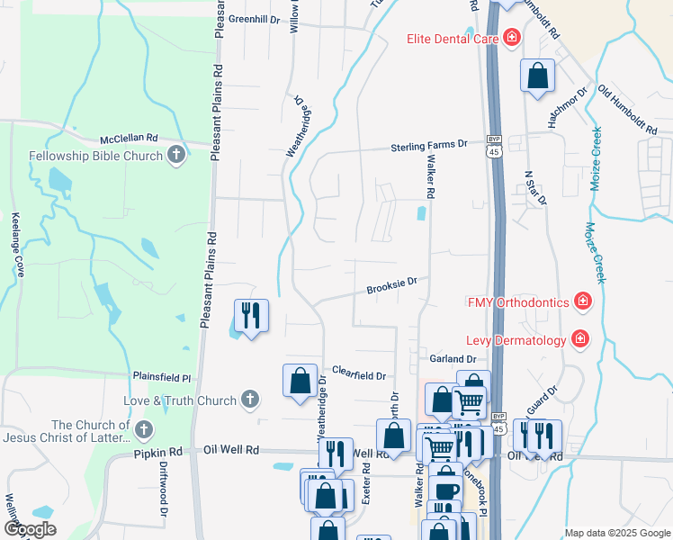 map of restaurants, bars, coffee shops, grocery stores, and more near 44 Wedgewood Cove in Jackson