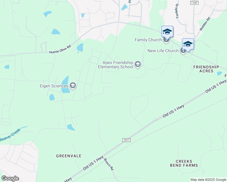 map of restaurants, bars, coffee shops, grocery stores, and more near 8020 Humie Olive Road in Apex