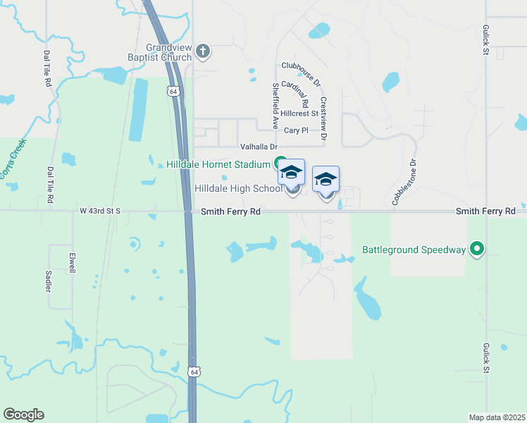 map of restaurants, bars, coffee shops, grocery stores, and more near 300 East Smith Ferry Road in Muskogee