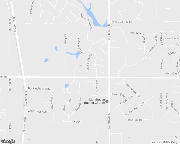 map of restaurants, bars, coffee shops, grocery stores, and more near 4116 Slate Bridge Road in Edmond