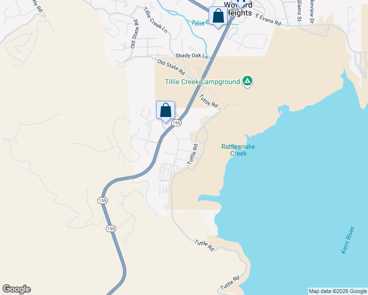 map of restaurants, bars, coffee shops, grocery stores, and more near 25 Mulberry in Wofford Heights