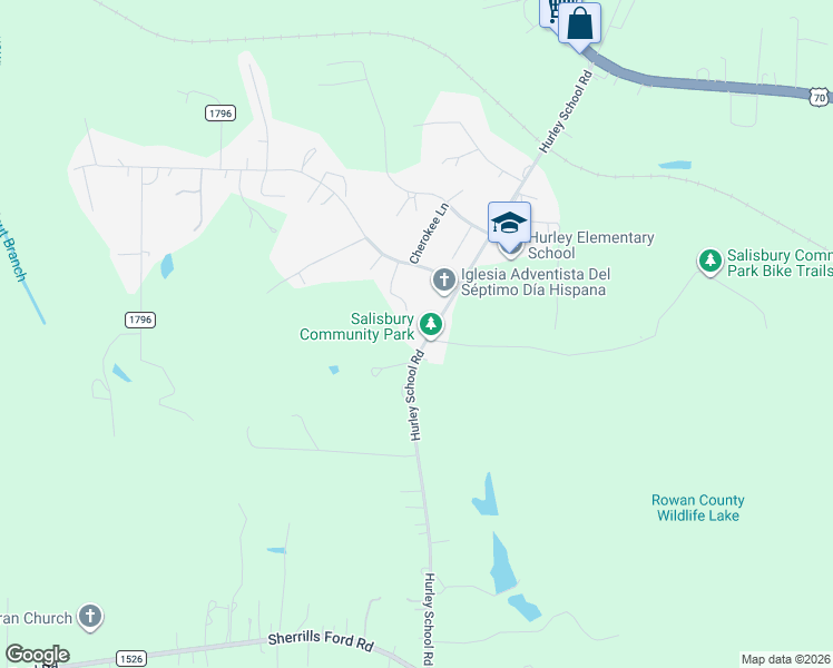 map of restaurants, bars, coffee shops, grocery stores, and more near 970 Hurley School Road in Salisbury