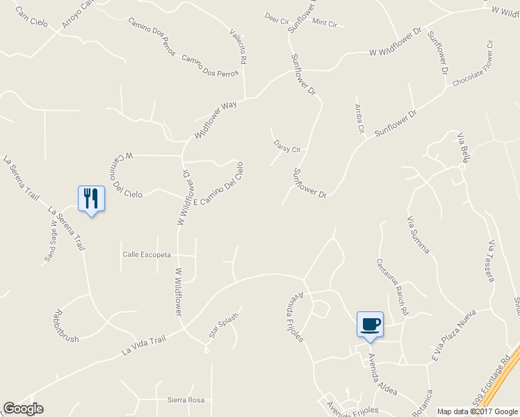 map of restaurants, bars, coffee shops, grocery stores, and more near 12 Parsley Circle in Santa Fe