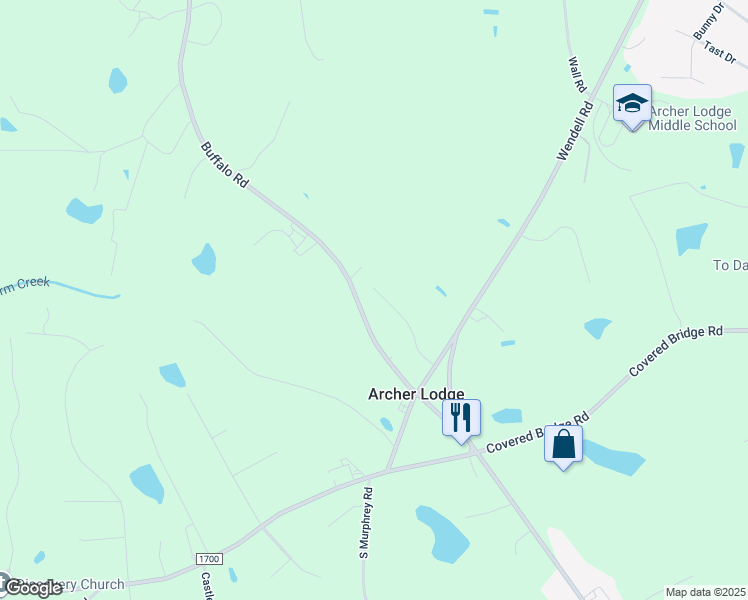 map of restaurants, bars, coffee shops, grocery stores, and more near 227 Talmadge Farm Road in Clayton