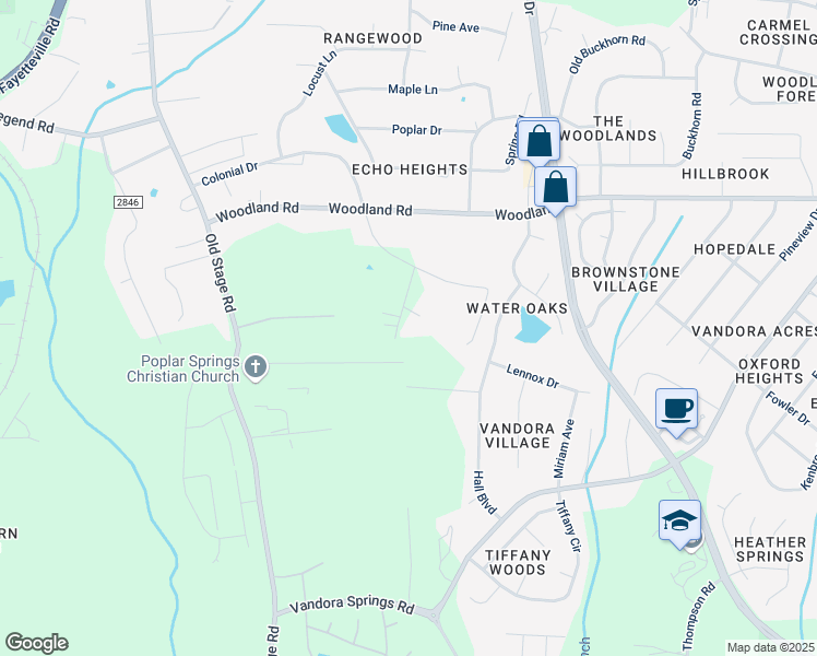map of restaurants, bars, coffee shops, grocery stores, and more near 6017 Whitaker Lane in Raleigh