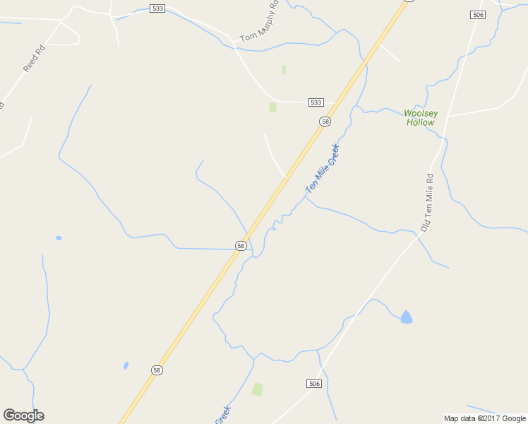 map of restaurants, bars, coffee shops, grocery stores, and more near Highway 58 in Ten Mile