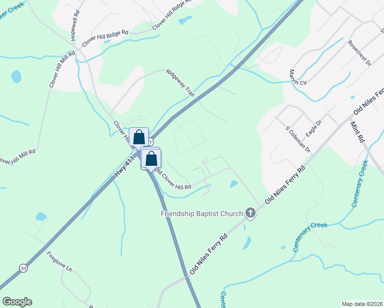 map of restaurants, bars, coffee shops, grocery stores, and more near 236 Old Clover Hill Road in Maryville