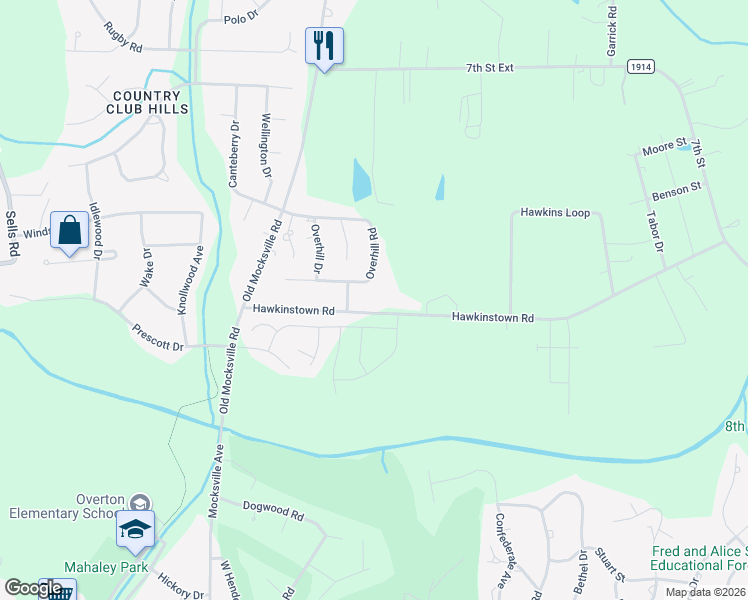 map of restaurants, bars, coffee shops, grocery stores, and more near 410 Hawkinstown Road in Salisbury
