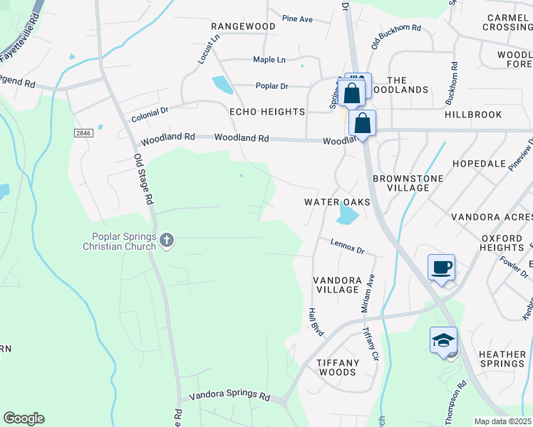 map of restaurants, bars, coffee shops, grocery stores, and more near 6017 Whitaker Lane in Raleigh