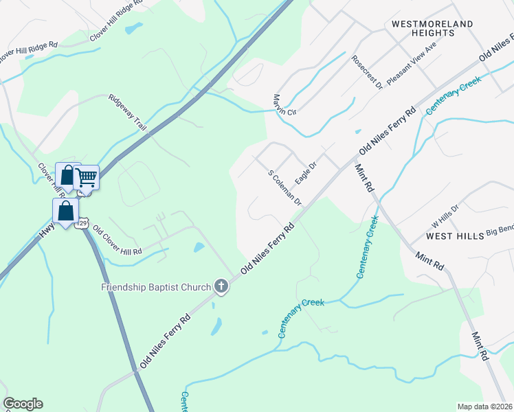 map of restaurants, bars, coffee shops, grocery stores, and more near 318 Hidden Cove Court in Maryville