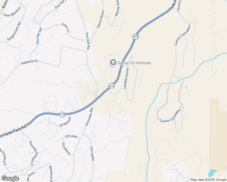map of restaurants, bars, coffee shops, grocery stores, and more near 1421 Canada Del Sur in Santa Fe