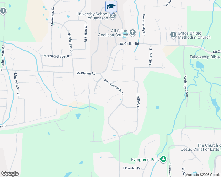 map of restaurants, bars, coffee shops, grocery stores, and more near 41 Blue Grass Cove in Jackson
