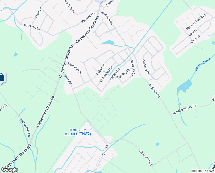 map of restaurants, bars, coffee shops, grocery stores, and more near 2320 Portland Drive in Maryville