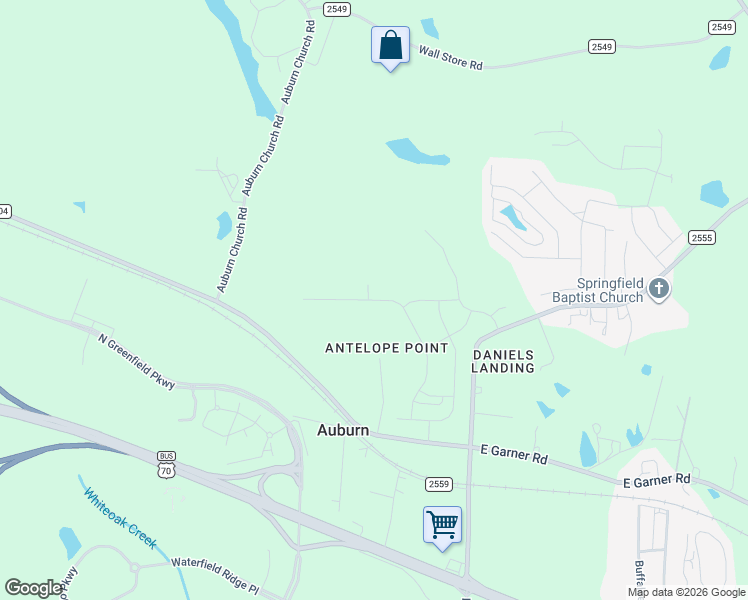 map of restaurants, bars, coffee shops, grocery stores, and more near 2101 East Garner Road in Raleigh