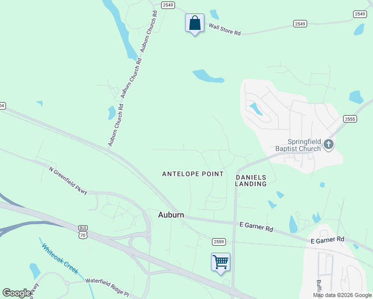 map of restaurants, bars, coffee shops, grocery stores, and more near 2101 East Garner Road in Raleigh