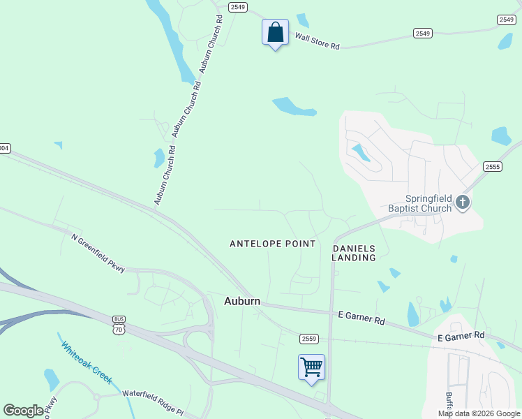 map of restaurants, bars, coffee shops, grocery stores, and more near 3001-3329 Auburn Estates Road in Raleigh