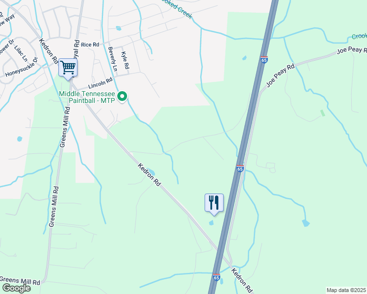 map of restaurants, bars, coffee shops, grocery stores, and more near 4350 Joe Peay Cemetery Road in Spring Hill
