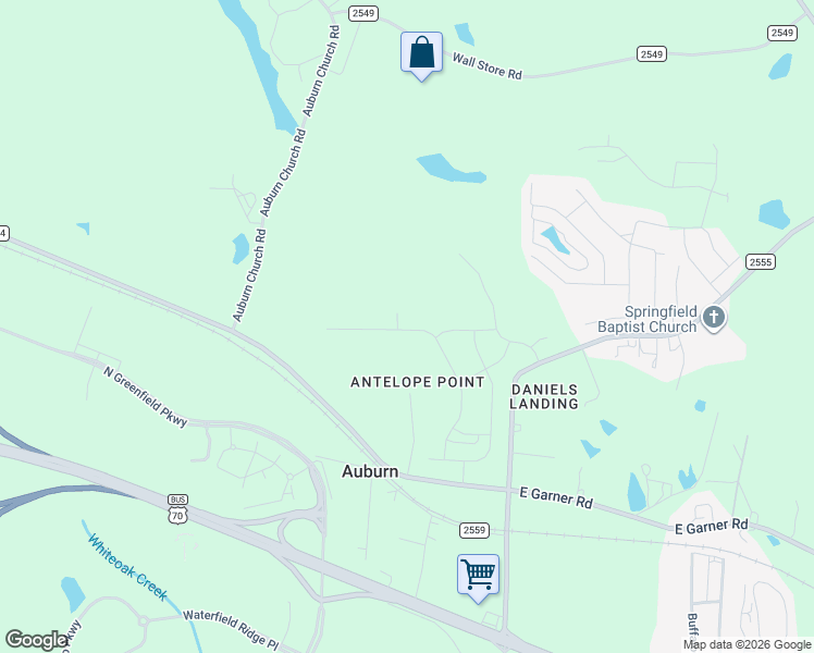 map of restaurants, bars, coffee shops, grocery stores, and more near 2101 East Garner Road in Raleigh