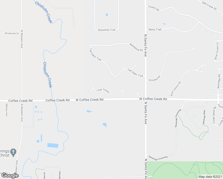 map of restaurants, bars, coffee shops, grocery stores, and more near 2400 Little Timber in Edmond
