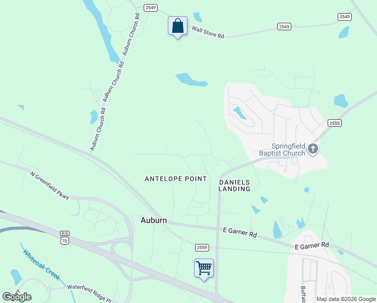 map of restaurants, bars, coffee shops, grocery stores, and more near 4512 Auburn Knightdale Road in Raleigh