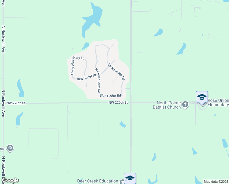 map of restaurants, bars, coffee shops, grocery stores, and more near 6150 West Woodridge Court in Edmond