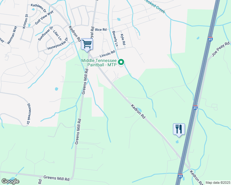 map of restaurants, bars, coffee shops, grocery stores, and more near 4243 Kedron Road in Spring Hill