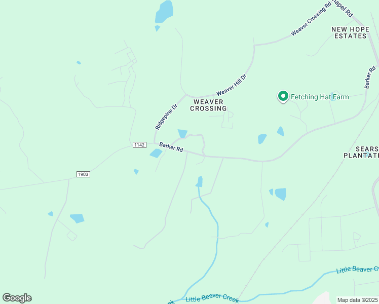 map of restaurants, bars, coffee shops, grocery stores, and more near 9504 Barker Road in New Hill