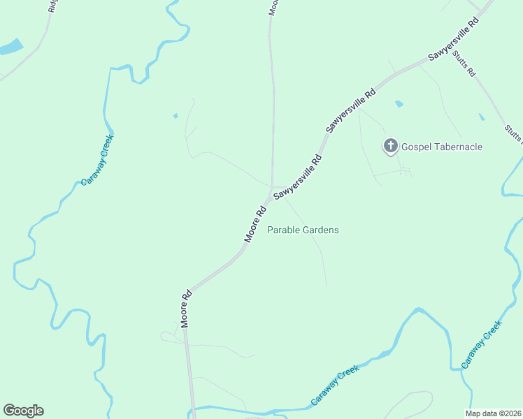 map of restaurants, bars, coffee shops, grocery stores, and more near Moore Road in Randolph County