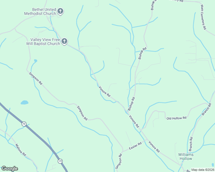 map of restaurants, bars, coffee shops, grocery stores, and more near 17703 Vonore Road in Loudon