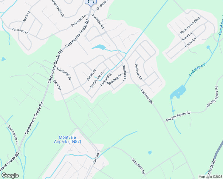 map of restaurants, bars, coffee shops, grocery stores, and more near 1431 Newbury Lane in Maryville