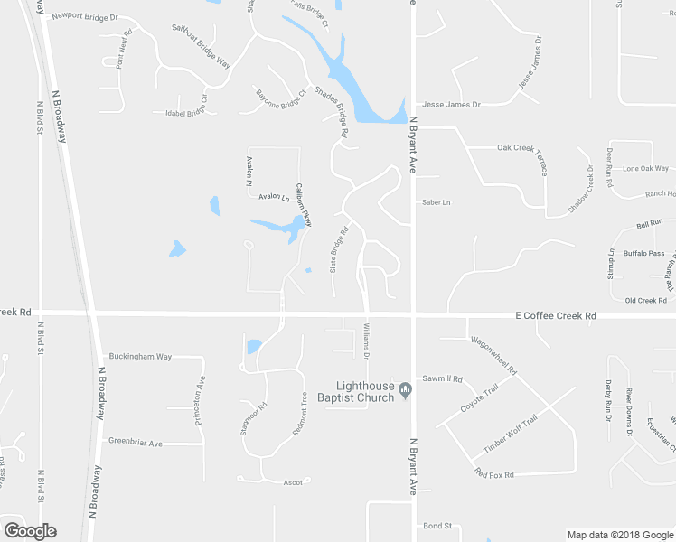 map of restaurants, bars, coffee shops, grocery stores, and more near 4216 Slate Bridge Road in Edmond