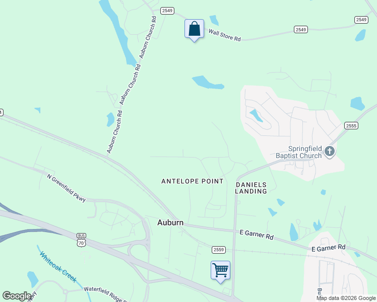 map of restaurants, bars, coffee shops, grocery stores, and more near 4516 Auburn Knightdale Road in Raleigh