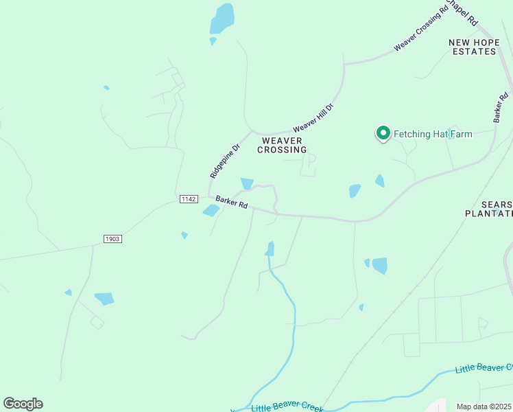 map of restaurants, bars, coffee shops, grocery stores, and more near 9504 Barker Road in New Hill