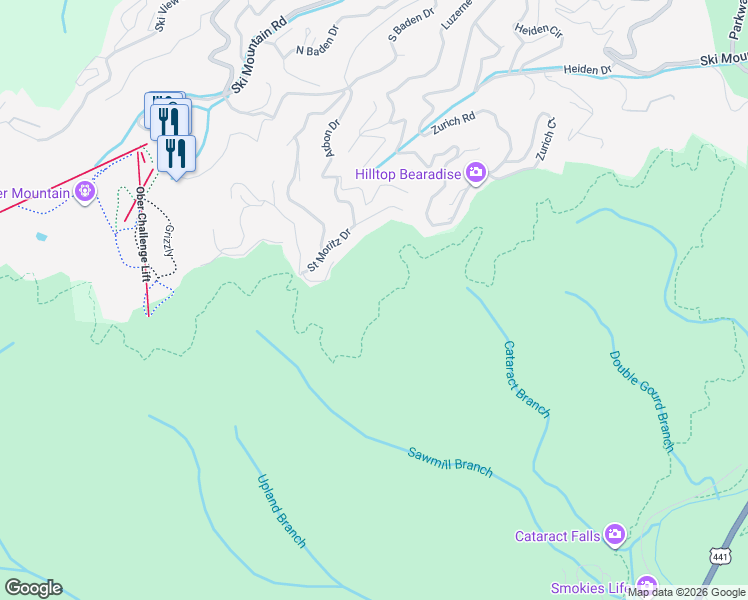 map of restaurants, bars, coffee shops, grocery stores, and more near in Gatlinburg