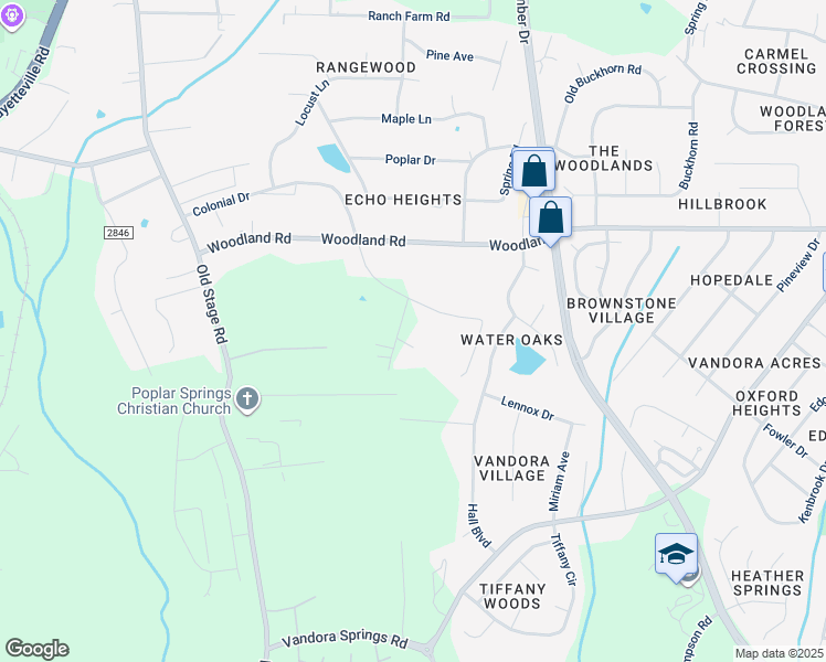 map of restaurants, bars, coffee shops, grocery stores, and more near 5951 Whitaker Lane in Raleigh