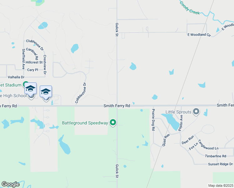 map of restaurants, bars, coffee shops, grocery stores, and more near Gulick Street in Muskogee