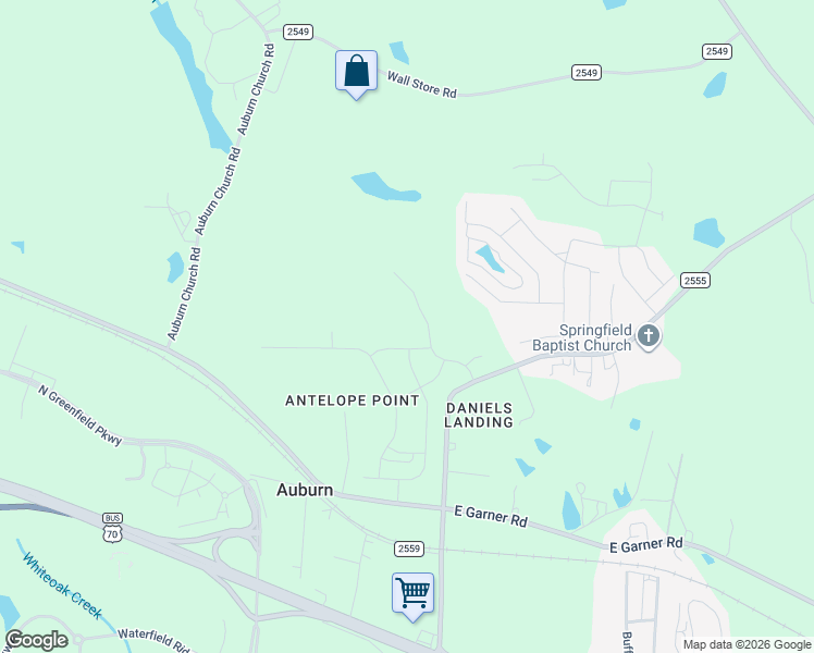 map of restaurants, bars, coffee shops, grocery stores, and more near 4512 Auburn Knightdale Road in Raleigh