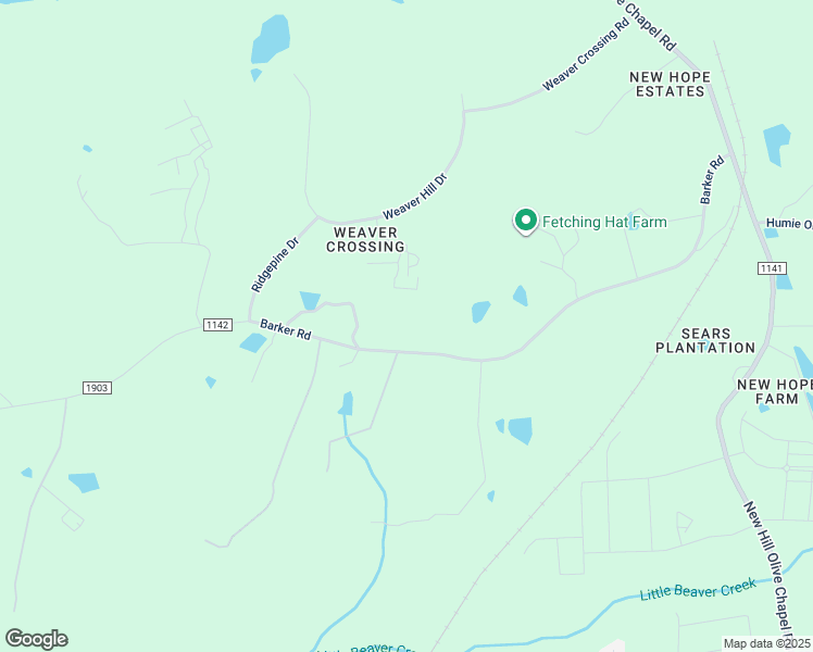 map of restaurants, bars, coffee shops, grocery stores, and more near 9420 Barker Road in New Hill