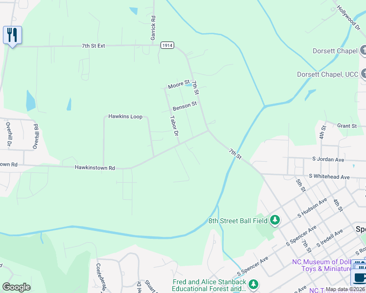 map of restaurants, bars, coffee shops, grocery stores, and more near 915 Hawkinstown Road in Salisbury