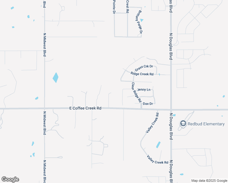 map of restaurants, bars, coffee shops, grocery stores, and more near 7979 East Coffee Creek Road in Edmond