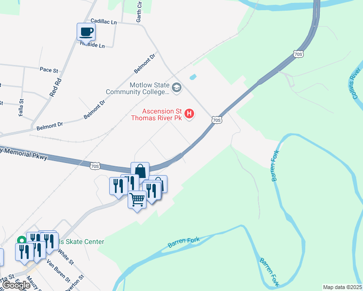 map of restaurants, bars, coffee shops, grocery stores, and more near 1511 Sparta Street in McMinnville