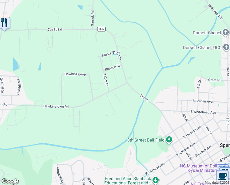 map of restaurants, bars, coffee shops, grocery stores, and more near 915 Hawkinstown Road in Salisbury